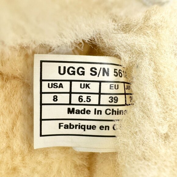 UGG Australia Slippers Womens Size 8 Sheepskin-Lined Leather Moccasin Tan - Picture 7 of 8